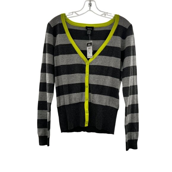 Rue21 Striped Cardigan Button Up V-Neck Multicolor Size XL Lightweight New - Picture 1 of 8